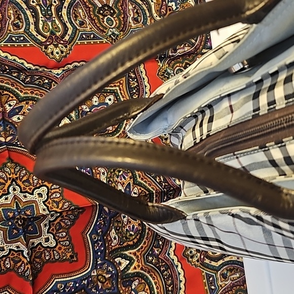 BURBERRY LONDON RARE BLUE PLAID HANDBAG - Picture 5 of 15